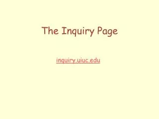 The Inquiry Page