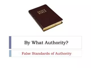 By What Authority?