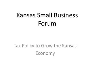 Kansas Small Business Forum