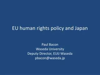 EU human rights policy and Japan