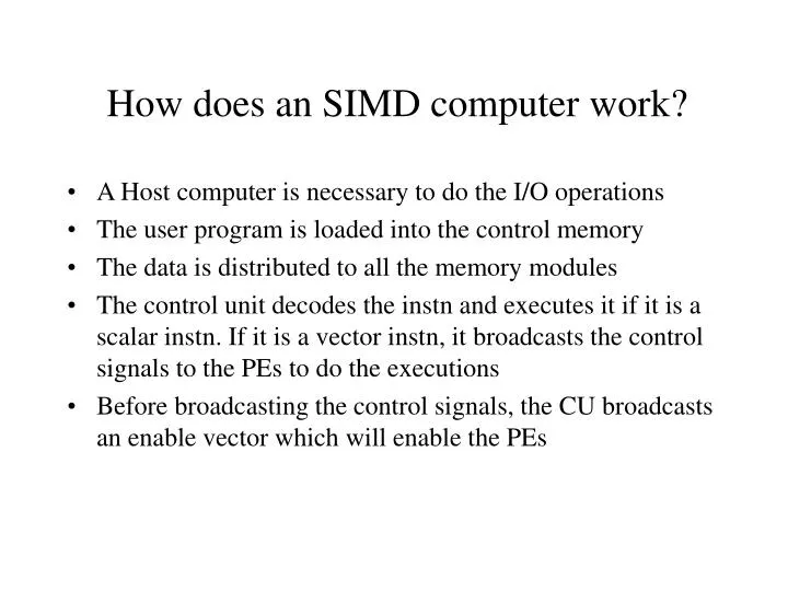 how does an simd computer work