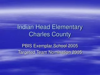Indian Head Elementary Charles County
