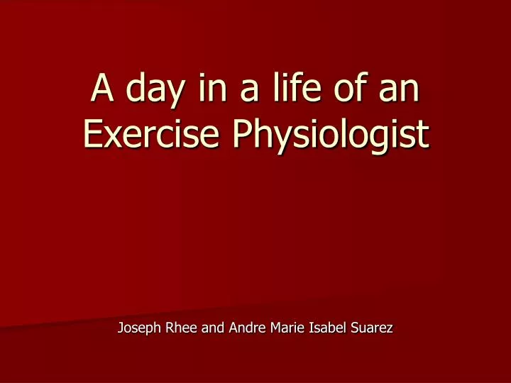 a day in a life of an exercise physiologist