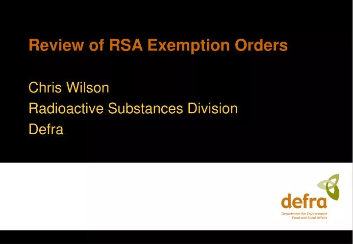 review of rsa exemption orders