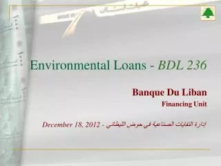 Environmental Loans - BDL 236