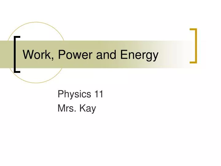 work power and energy