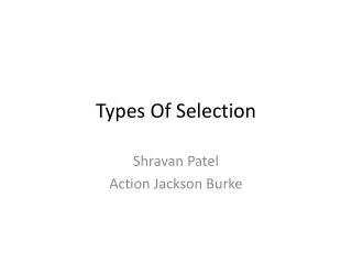 Types Of Selection