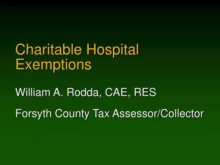 charitable hospital exemptions