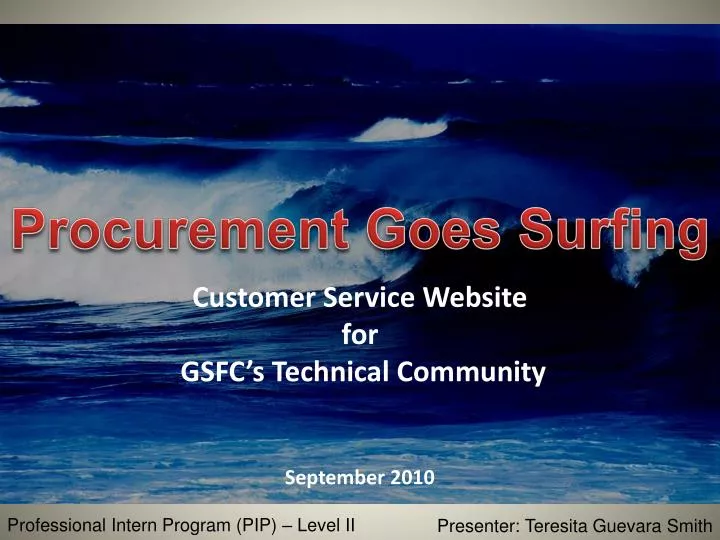 customer service website for gsfc s technical community september 2010