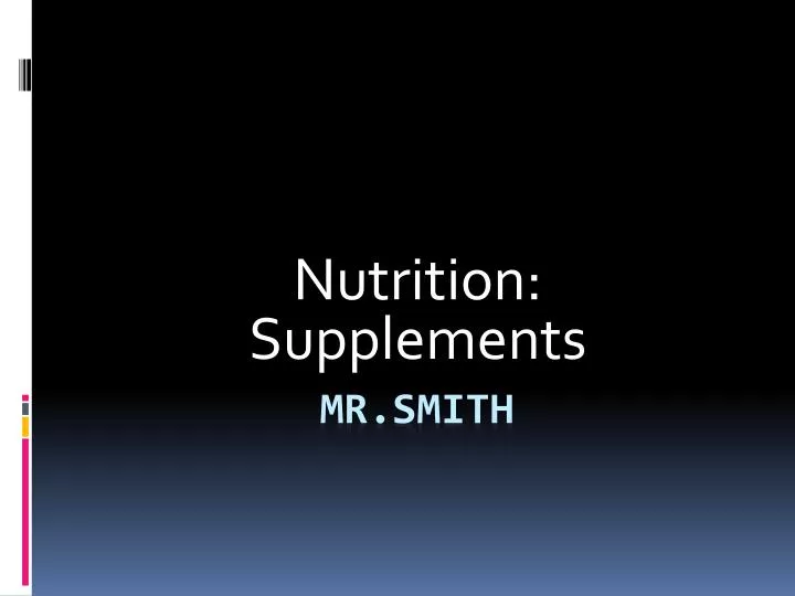 nutrition supplements