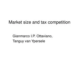 Market size and tax competition