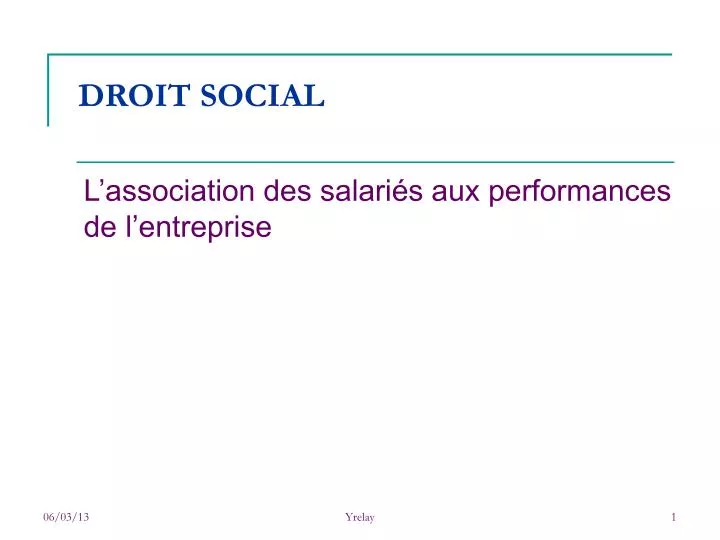 droit social