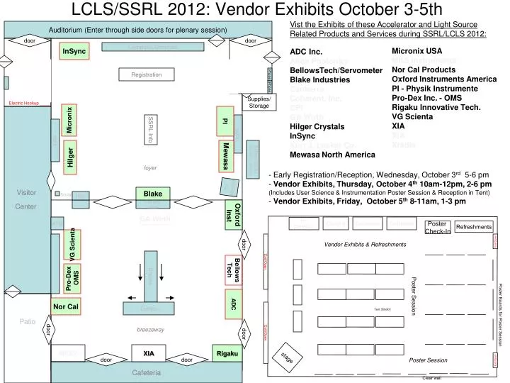 lcls ssrl 2012 vendor exhibits october 3 5th