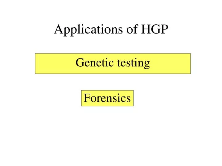 applications of hgp