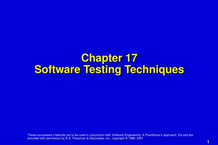chapter 17 software testing techniques