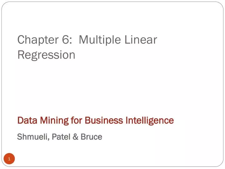 chapter 6 multiple linear regression