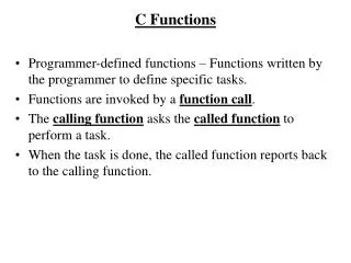 C Functions