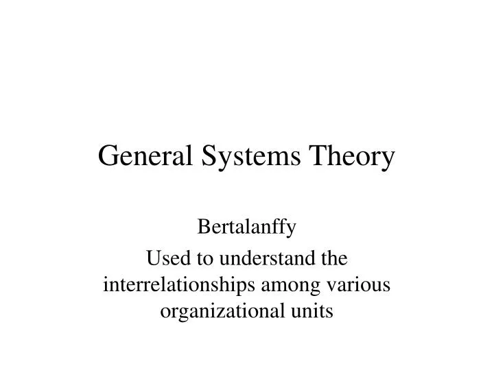 general systems theory