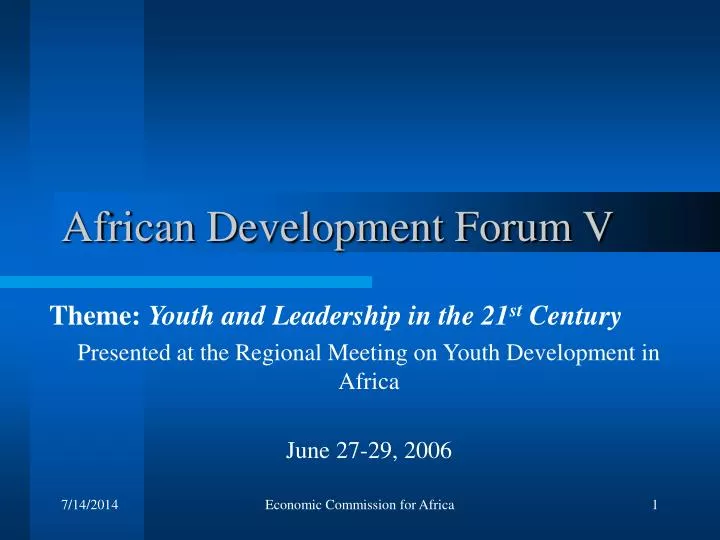 african development forum v