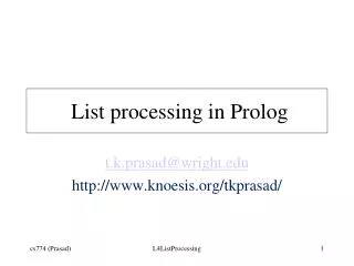 List processing in Prolog