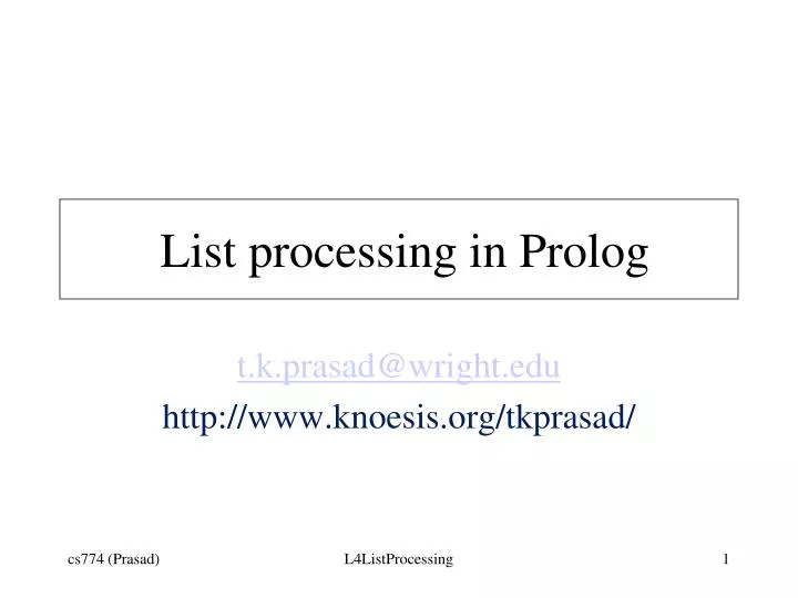 list processing in prolog