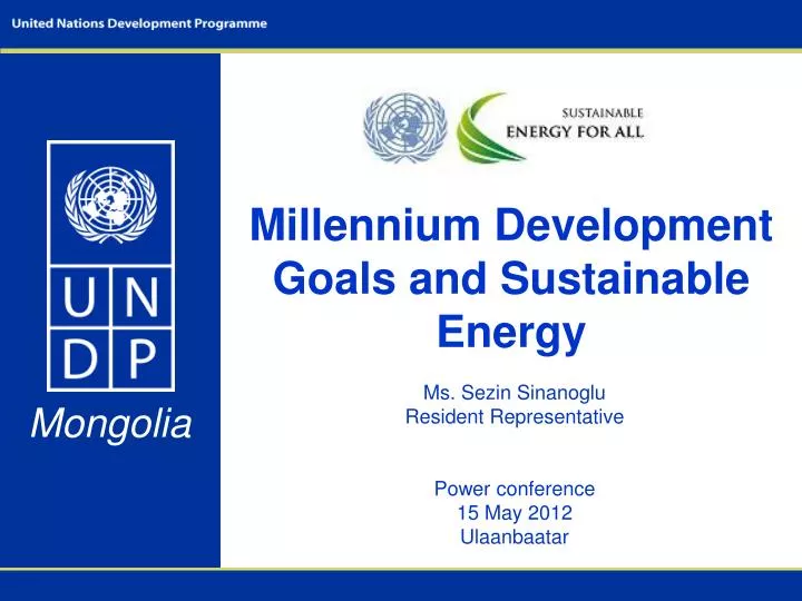 millennium development goals and sustainable energy