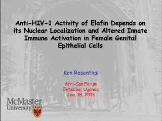 Anti-HIV-1 Activity of Elafin Depends on its Nuclear Localization and Altered Innate Immune Activation in Female Genital