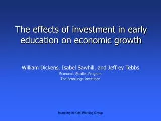 The effects of investment in early education on economic growth