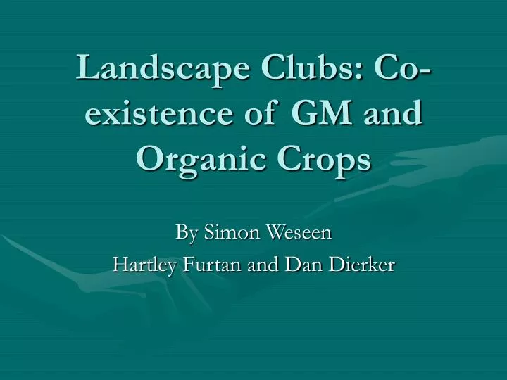 landscape clubs co existence of gm and organic crops