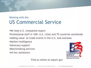 Working with the US Commercial Service