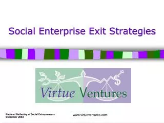 Social Enterprise Exit Strategies