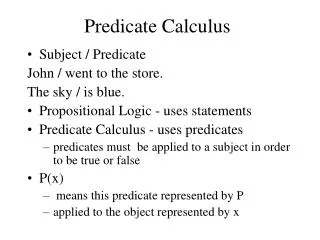 Predicate Calculus