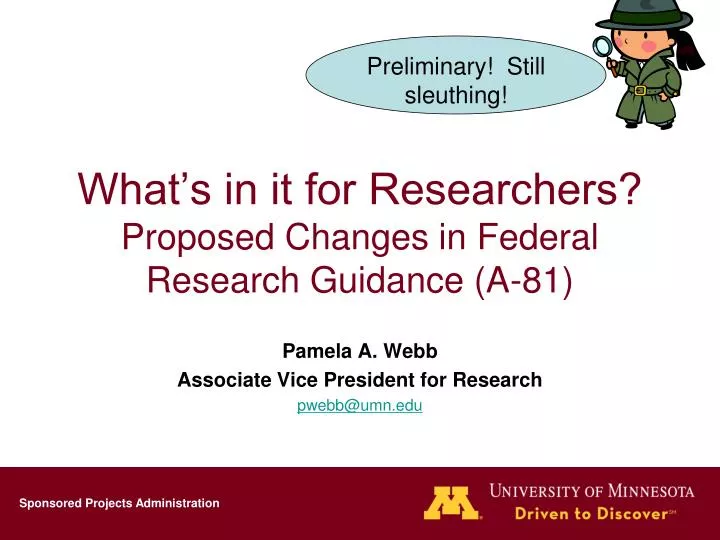 what s in it for researchers proposed changes in federal research guidance a 81