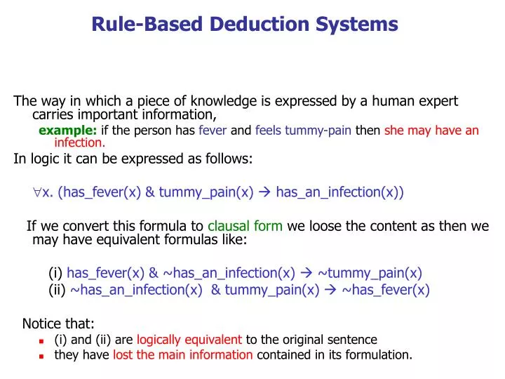 rule based deduction systems