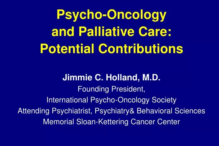 psycho oncology and palliative care potential contributions