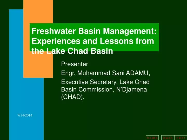 freshwater basin management experiences and lessons from the lake chad basin