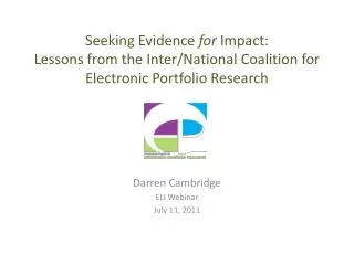 Seeking Evidence for Impact: Lessons from the Inter/National Coalition for Electronic Portfolio Research