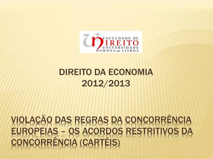 direito da economia 2012 2013