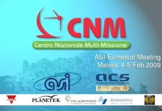 ASI- Eumetsat Meeting Matera , 4-5 Feb 2009