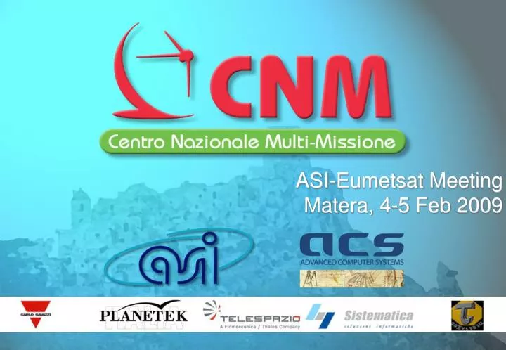 asi eumetsat meeting matera 4 5 feb 2009