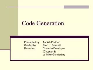 Code Generation