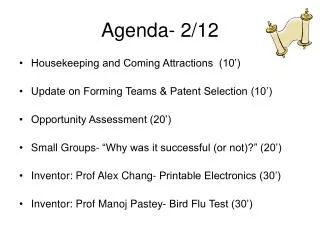 Agenda- 2/12