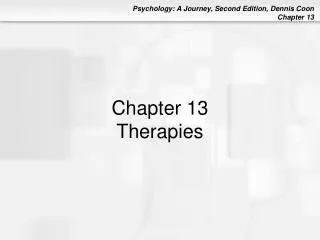 Chapter 13 Therapies