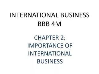 INTERNATIONAL BUSINESS BBB 4M