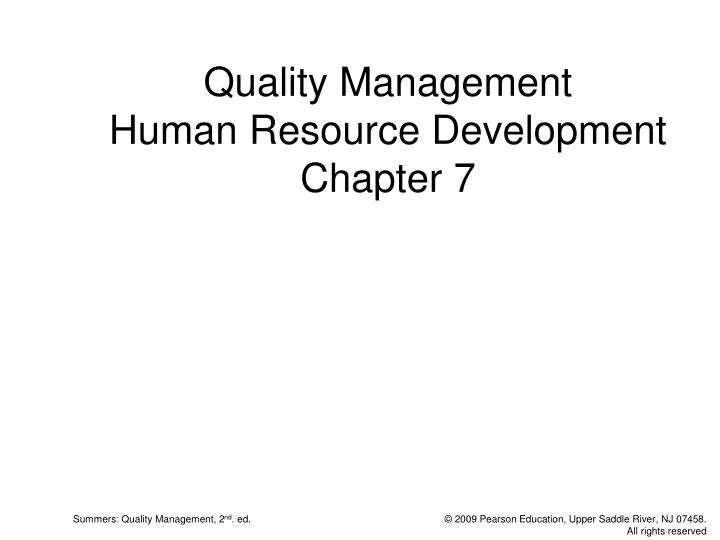 quality management human resource development chapter 7