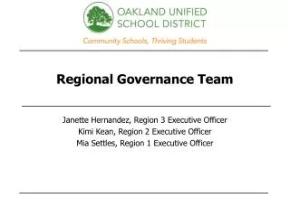 Regional Governance Team