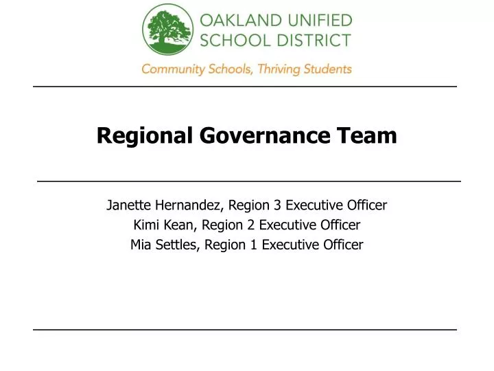 regional governance team
