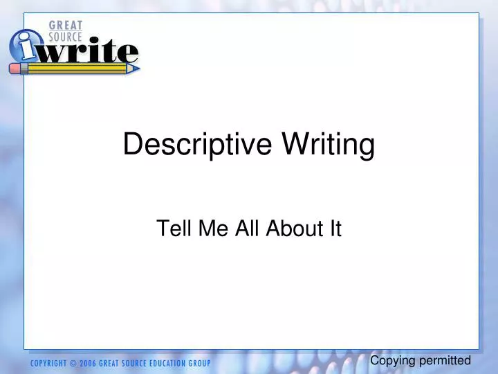 descriptive writing