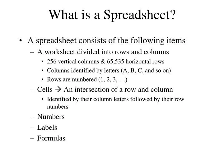 what is a spreadsheet