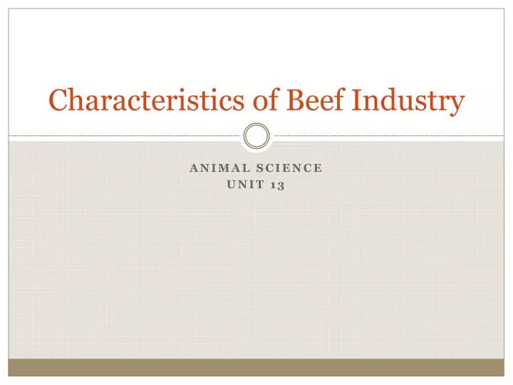 characteristics of beef industry